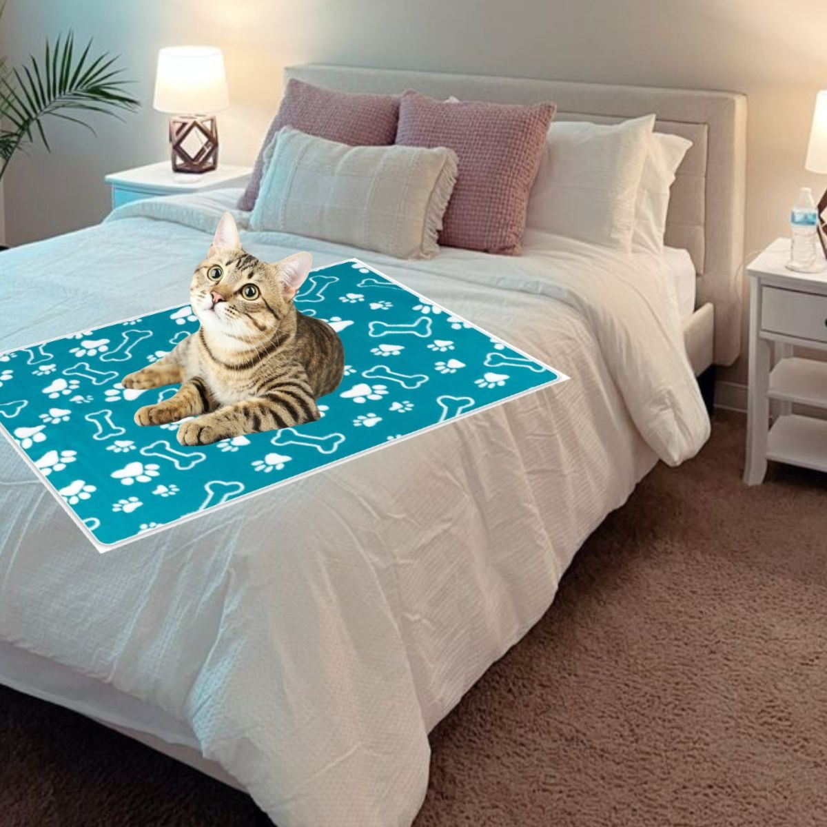 SET 3 MANTA TERMICA PARA MASCOTAS DISEÑO HUELLA 90X60 CM LAU - 5