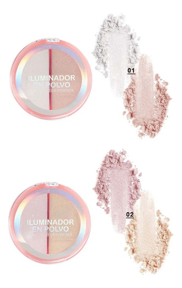 SET 3 ILUMINADOR FACIAL ROSTRO POLVO 2 TONOS JHN - 3