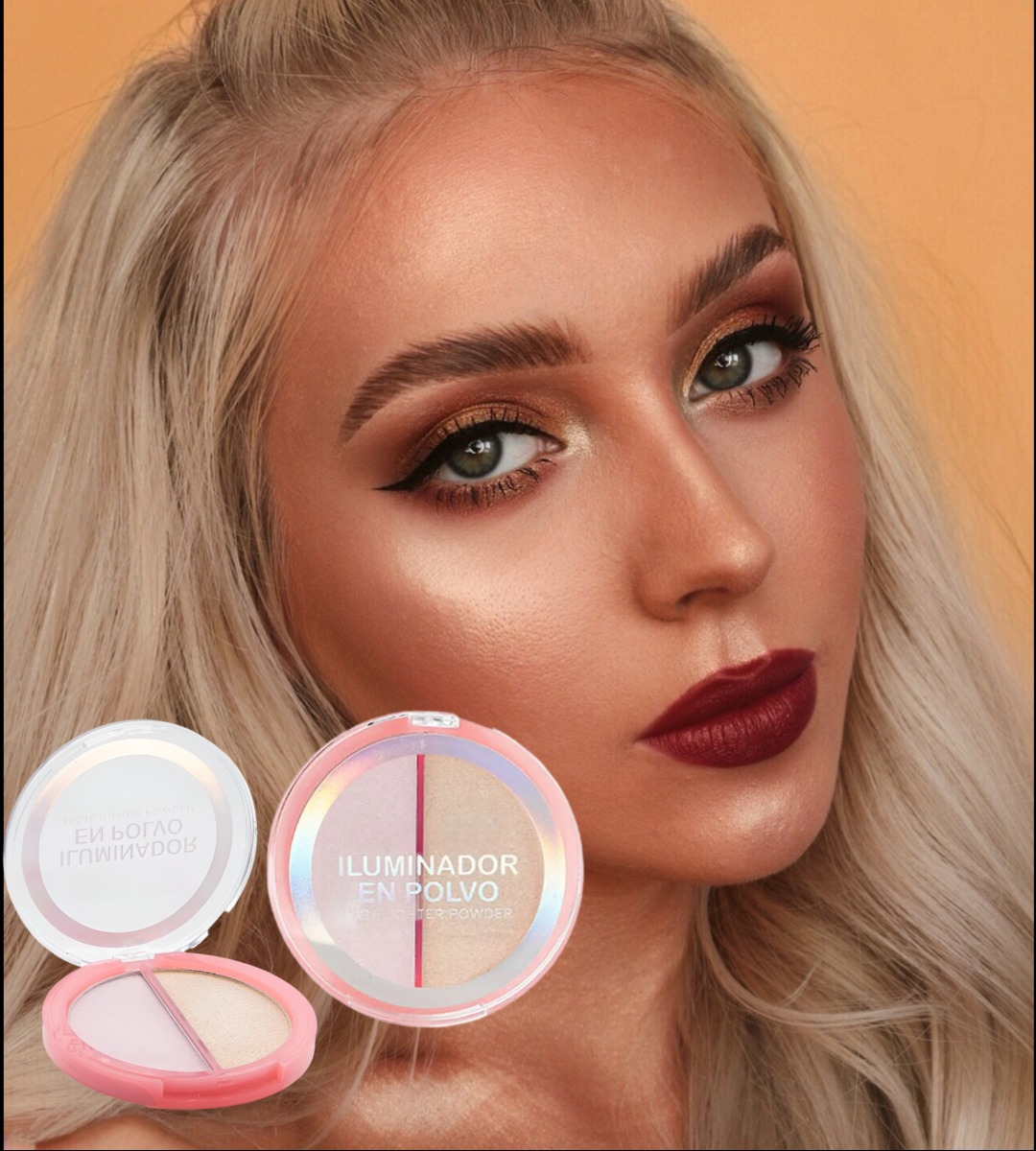 SET 3 ILUMINADOR FACIAL ROSTRO POLVO 2 TONOS JHN - 10