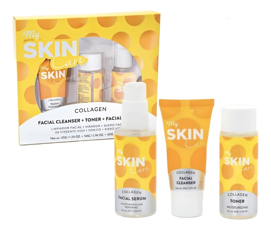 KIT SKINCARE COLÁGENO LIMPIADOR TÓNICO SERUM FACIAL JHN - 3
