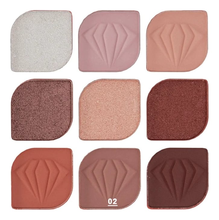 SET 2 SOMBRA OJOS PALETA MULTIFUNCIONAL POLVO 9 COLORES JHN - 10