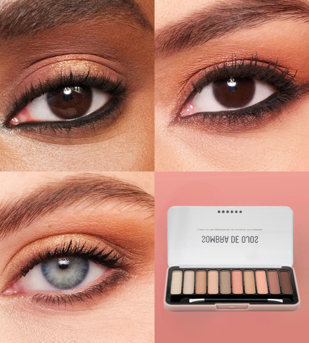 SET 2 SOMBRA OJOS PALETA MULTIFUNCIONAL POLVO 10 COLORES JHN - 9