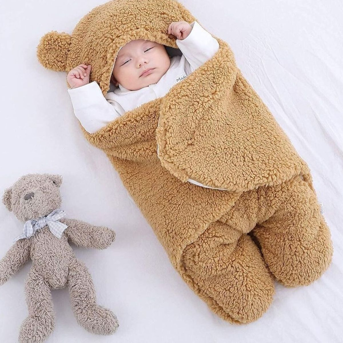 MANTA DE OSO SUPER SUAVE COMODO SEGURO PARA BEBE LAU - 7