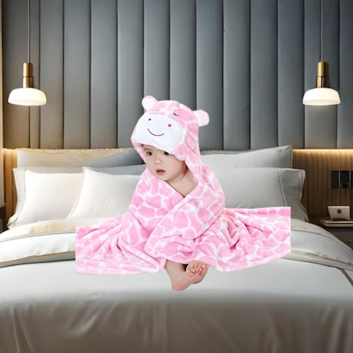TOALLA CON CAPUCHA PARA BEBE SUAVE HIPOALARGENICA LAU - 6