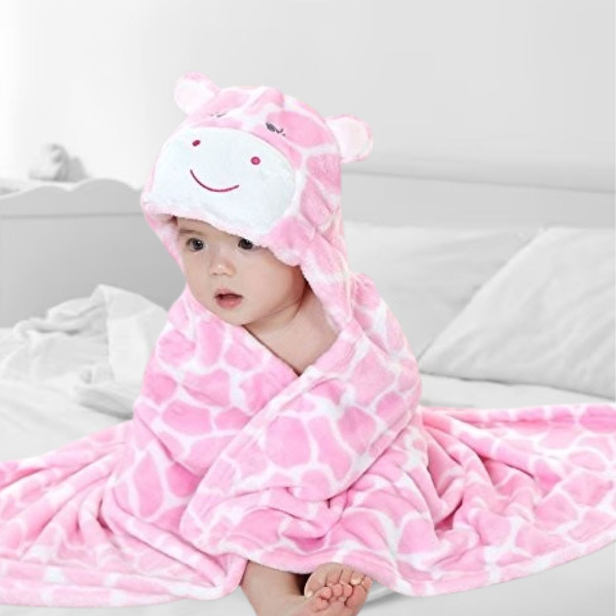 TOALLA CON CAPUCHA PARA BEBE SUAVE HIPOALARGENICA LAU - 10