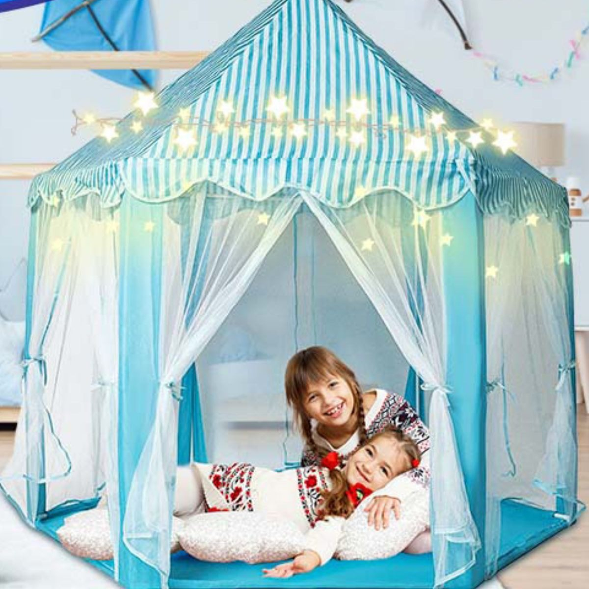 TIENDA DE CAMPAÑA ENSUEÑO CASTILLO HEXAGONAL PARA NIÑAS LAU - 9