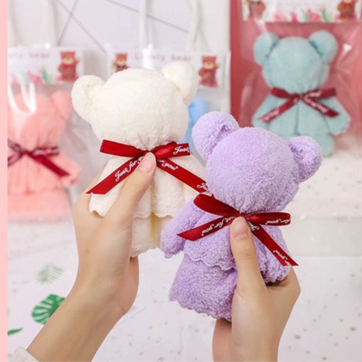 TOALLA TERCIOPELO FORMA DE OSITO SUAVIDAD TERNURA BEBE LAU - 2
