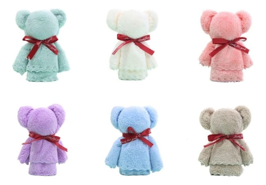 TOALLA TERCIOPELO FORMA DE OSITO SUAVIDAD TERNURA BEBE LAU - 3