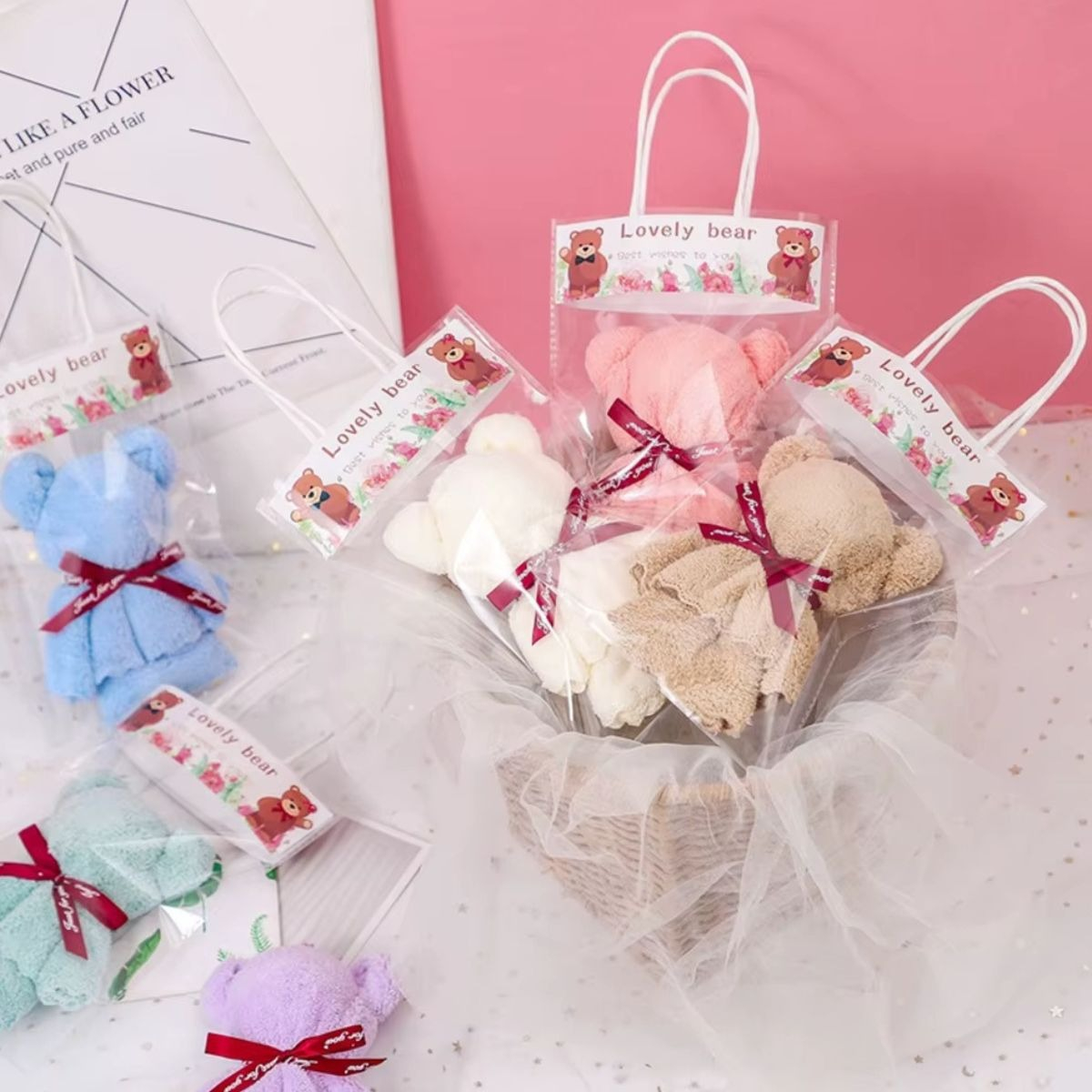 TOALLA TERCIOPELO FORMA DE OSITO SUAVIDAD TERNURA BEBE LAU - 9
