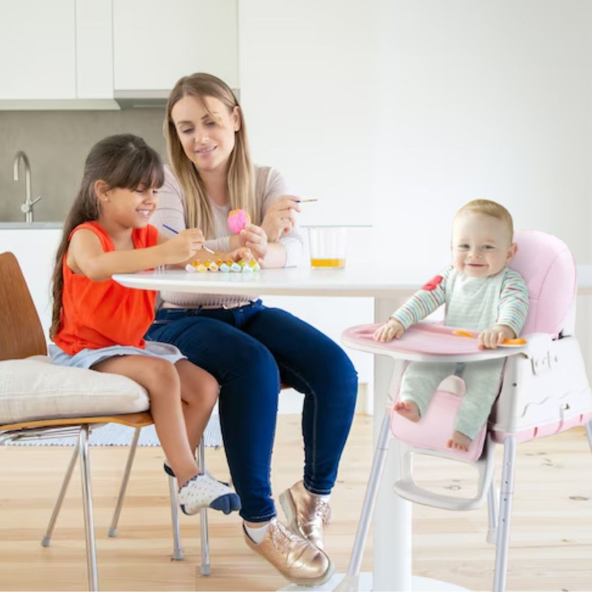 SILLA DE COMER ALTA PLEGABLE 3 EN 1 BEBES MULTIFUNCIONAL LAU - 2
