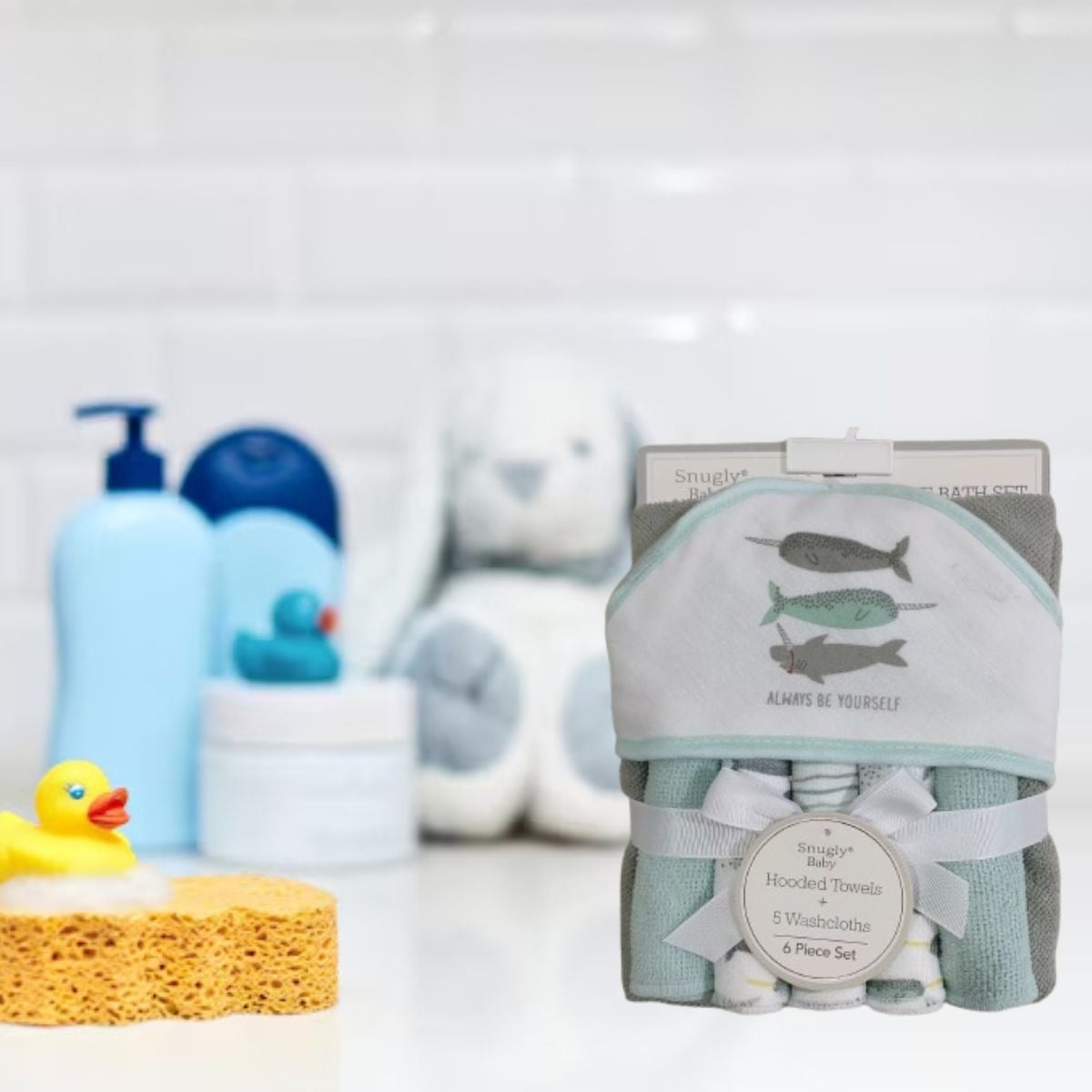 SET DE TOALLAS CON CAPUCHA COLORES PASTELES BEBE LAU - 4