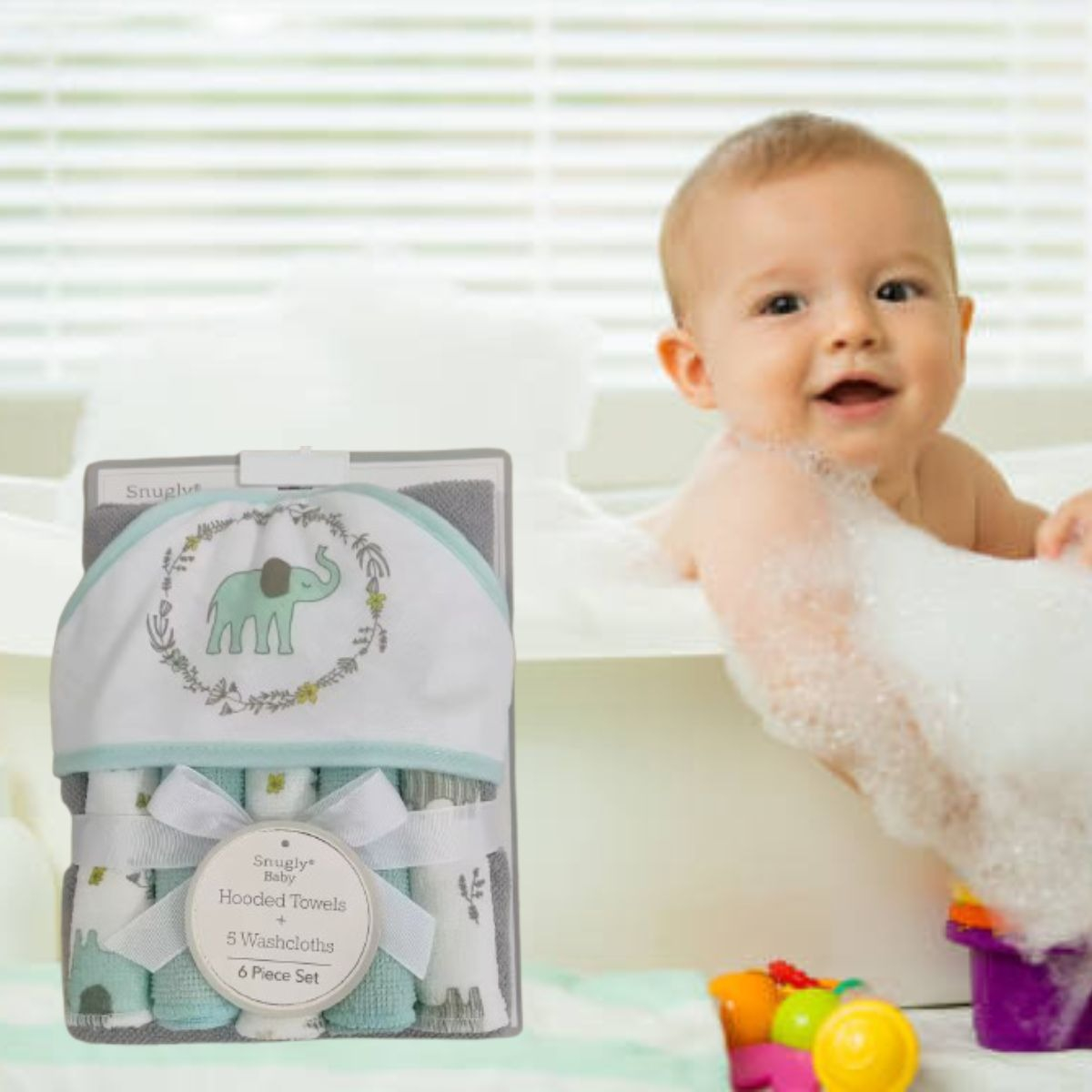SET DE TOALLAS CON CAPUCHA COLORES PASTELES BEBE LAU - 9