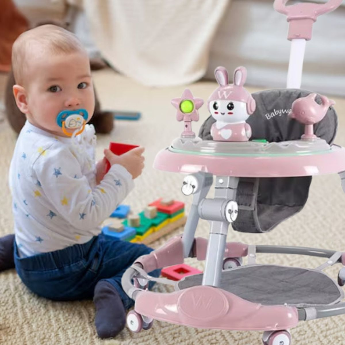 ANDADOR PARA BEBE CON MANIJA EMPUJE SEGURO ANTIVUELCO LAU - 4