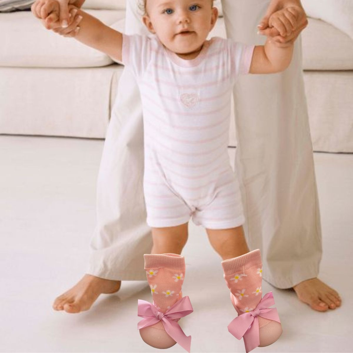 SET 2 CALCETINES FORMA PANTUFLAS ANTIDESLIZANTE BEBE LAU - 5