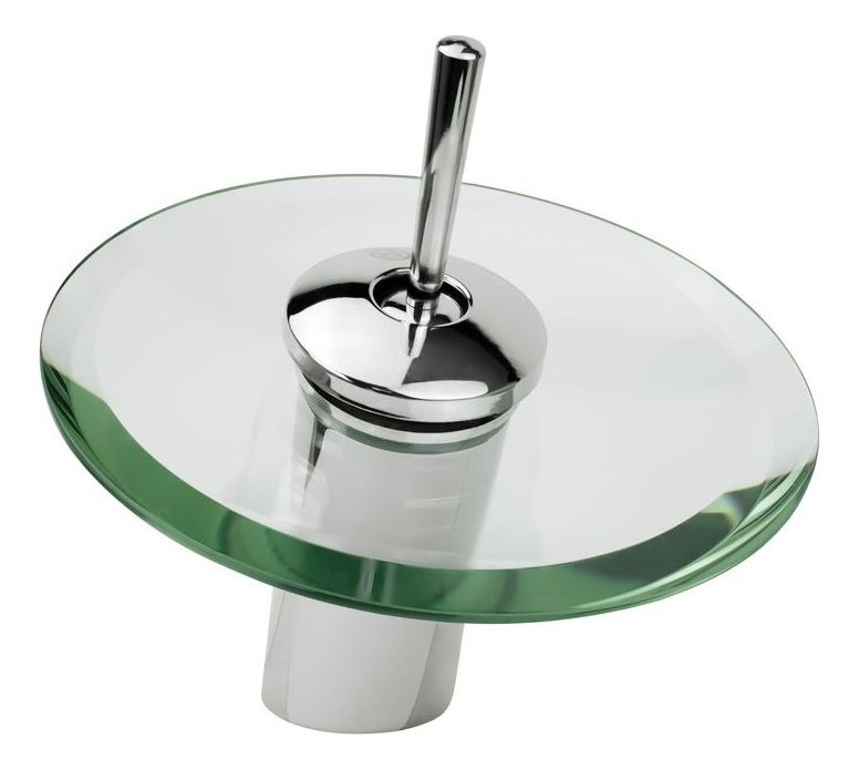 GRIFO CASCADA MEZCLADOR LAVABO BAÑO CIRCULAR VIDRIO LAU - 1