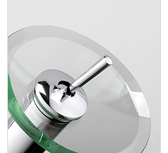 GRIFO CASCADA MEZCLADOR LAVABO BAÑO CIRCULAR VIDRIO LAU - 9