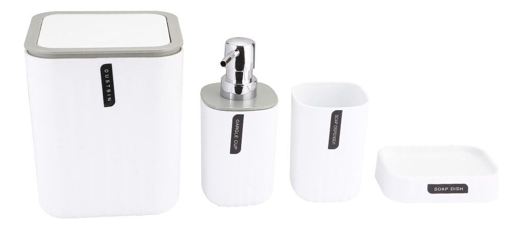 SET JUEGO ACCESORIOS BAÑO 4 PZAS MODERNO HOGAR LAU - 2