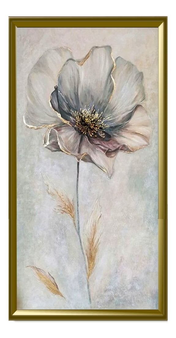 CUADRO DECORATIVO PARED FLORES SERENAS PINTURA JHN - 1