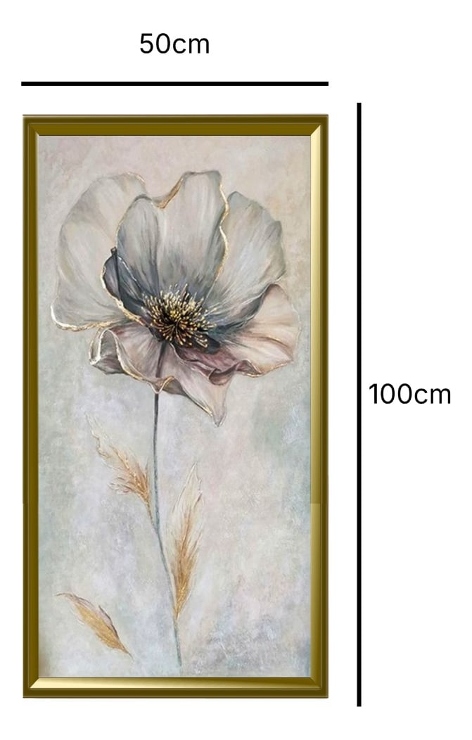 CUADRO DECORATIVO PARED FLORES SERENAS PINTURA JHN - 2