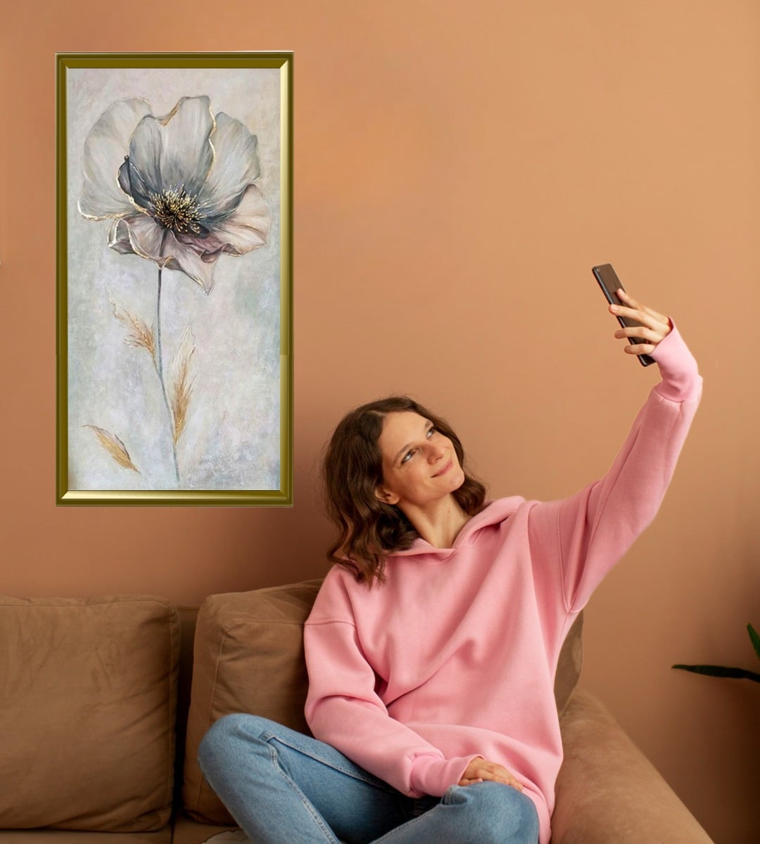 CUADRO DECORATIVO PARED FLORES SERENAS PINTURA JHN - 4