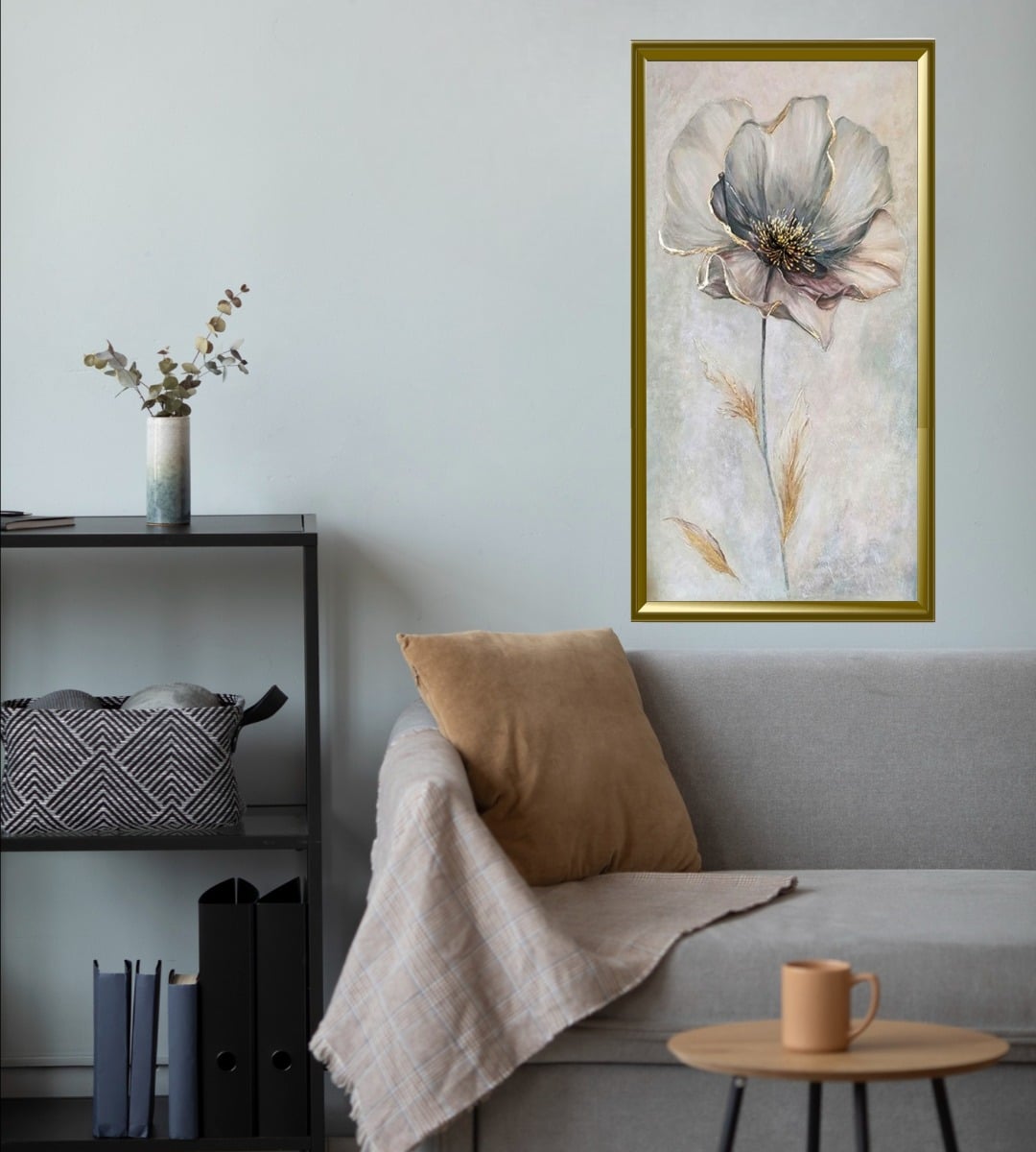 CUADRO DECORATIVO PARED FLORES SERENAS PINTURA JHN - 5