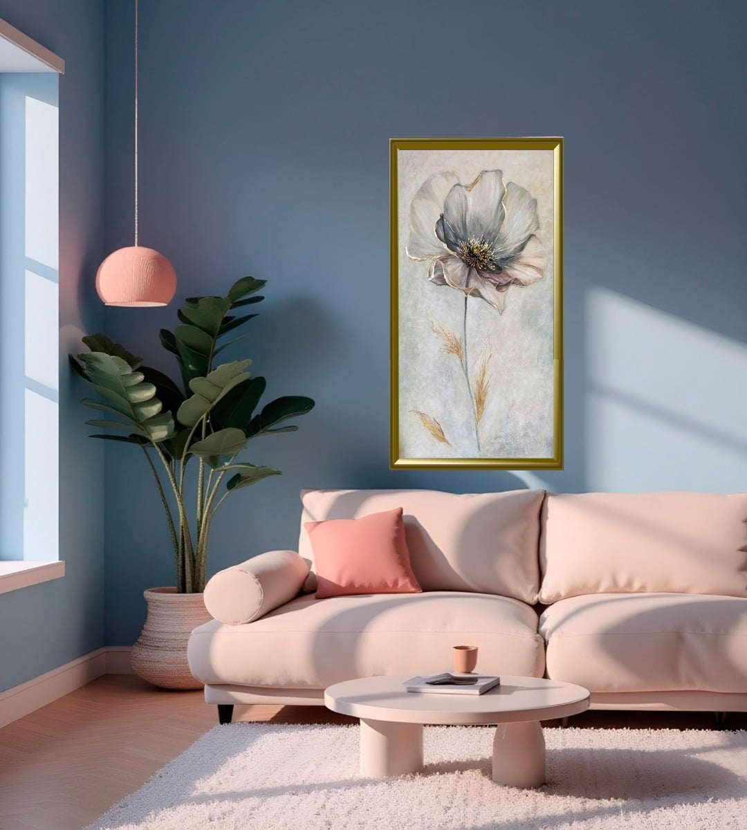 CUADRO DECORATIVO PARED FLORES SERENAS PINTURA JHN - 10