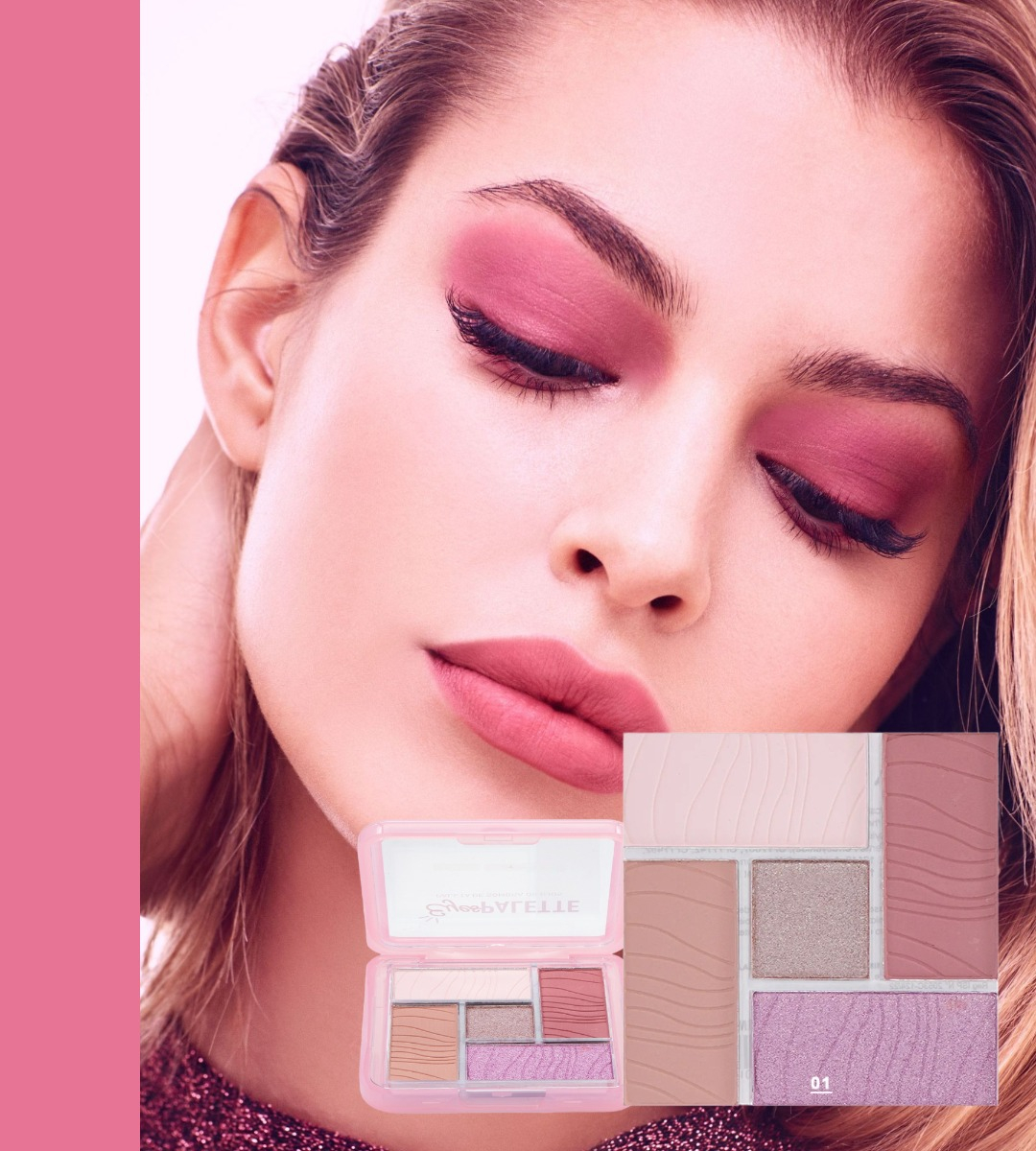 SET 2 SOMBRA OJOS PALETA 5 TONOS VIBRANTE SUAVE DURADERA JHN - 8