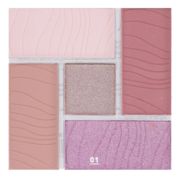 SET 2 SOMBRA OJOS PALETA 5 TONOS VIBRANTE SUAVE DURADERA JHN - 9