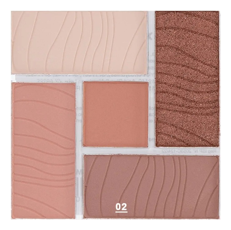 SET 2 SOMBRA OJOS PALETA 5 TONOS VIBRANTE SUAVE DURADERA JHN - 10