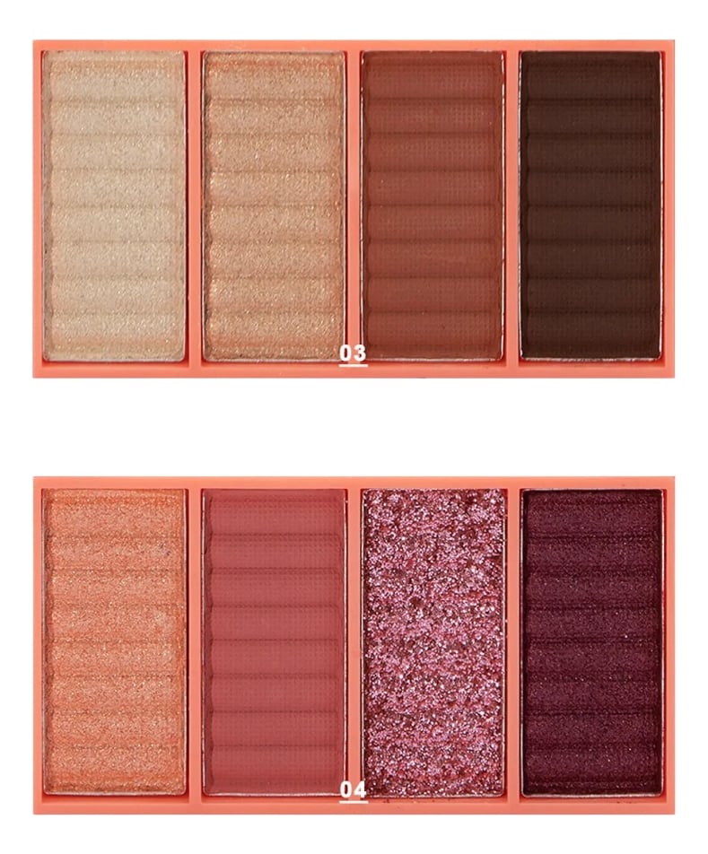 SET 4 SOMBRA OJOS PALETA 4 TONOS VIBRANTE SUAVE DURADERA JHN - 4