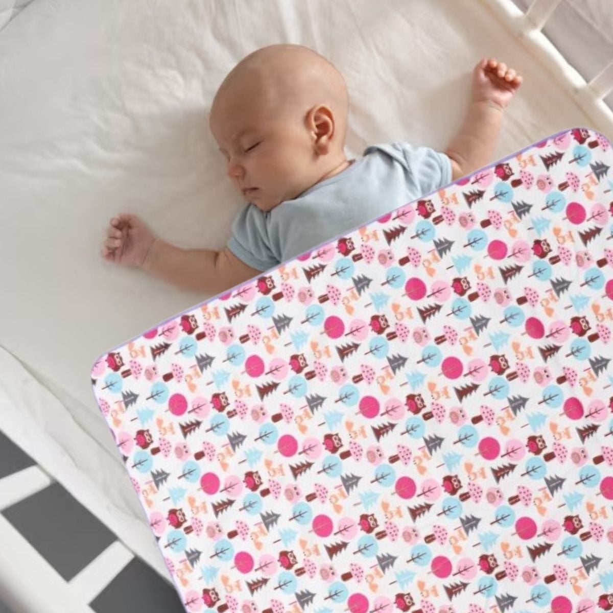 MANTA DE APEGO DOBLE CAPA PARA BEBES CUNA UNISEX SUAVE LAU - 2