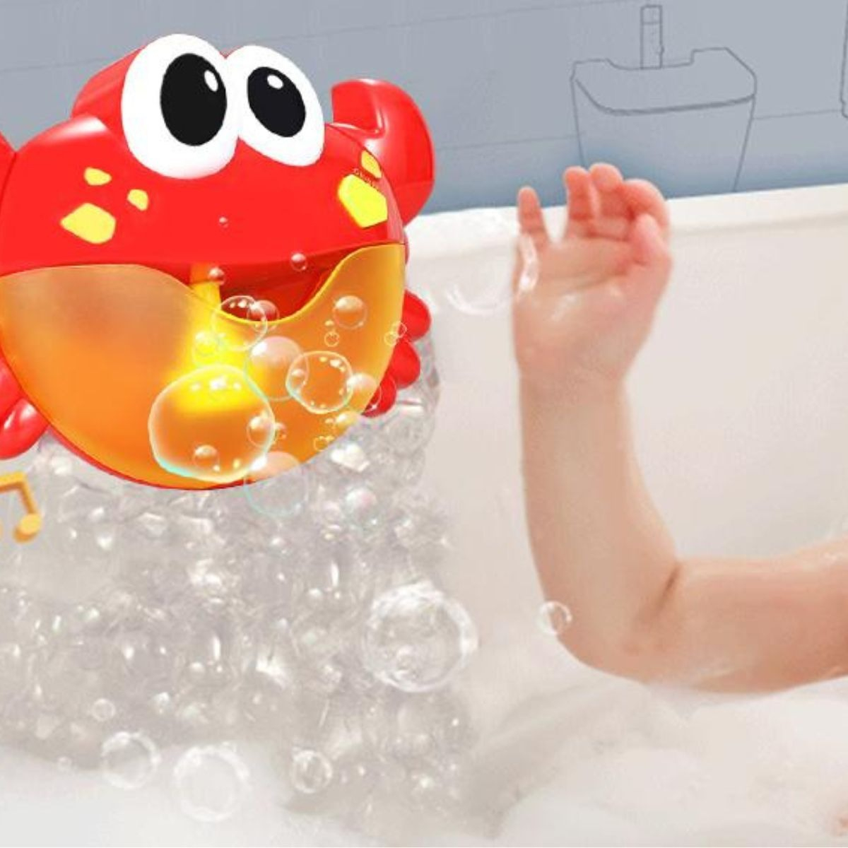 JUGUETE BAÑO BURBUJAS DUCHA MUSICAL CANGREJO BEBE LAU - 5