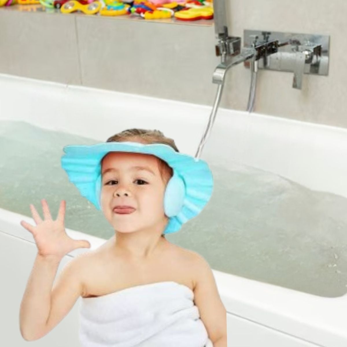 SET 4 VISERA GORRO DUCHA PROTECTOR AJUSTABLE NIÑOS LAU - 5