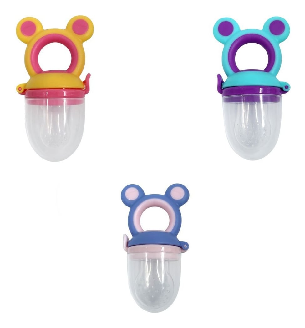 SET 5 CHUPETE ALIMENTADOR DE FRUTAS PAPILLA FORMA OSO LAU - 3