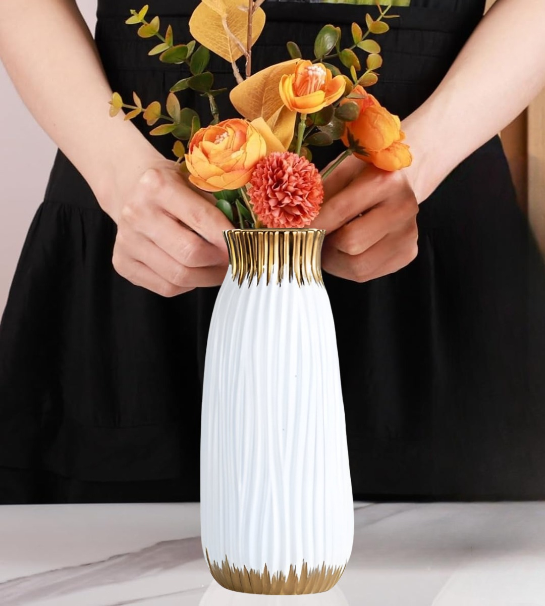 FLORERO JARRÓN MODERNO CILÍNDRICO DECORATIVO HOGAR 28CM JHN - 3