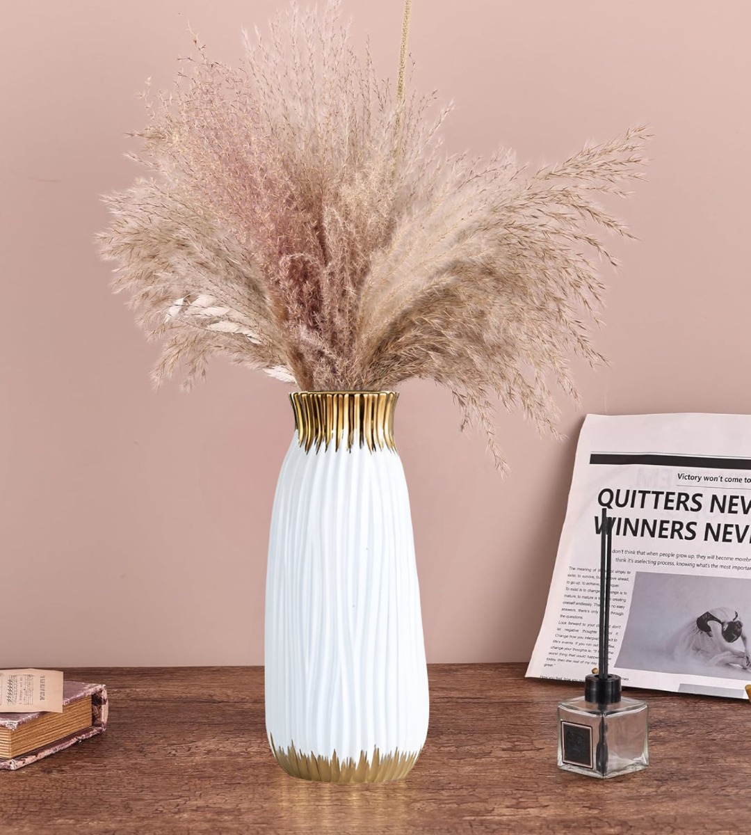 FLORERO JARRÓN MODERNO CILÍNDRICO DECORATIVO HOGAR 28CM JHN - 7