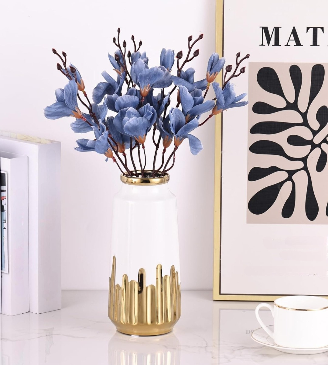 FLORERO JARRÓN MODERNO CILÍNDRICO DECORATIVO HOGAR 28CM JHN - 9