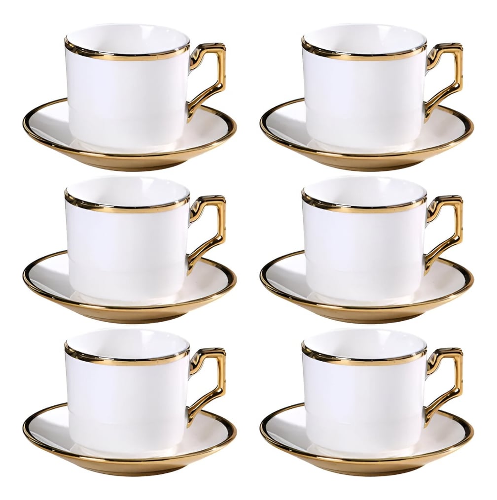 JUEGO TAZA EN COLOR CAFE PLATILLO DECORATIVO MESA ELEGANTE HOGAR JHN - 1