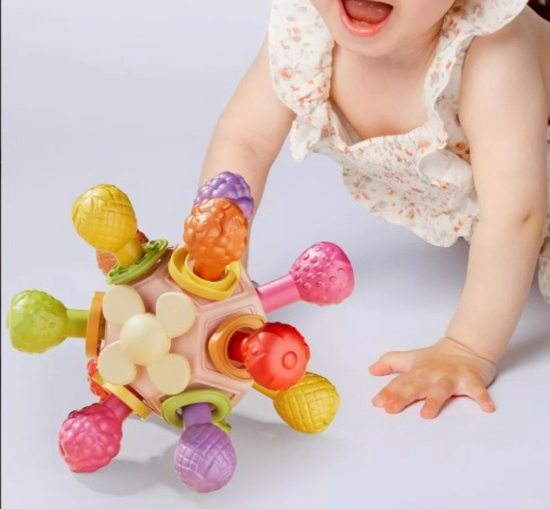 SET 2 JUGUETE SENSORIAL SILICONA MORDEDOR SONAJA BEBES LAU - 2