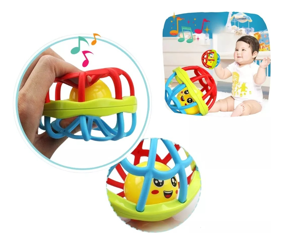 SONAJERO SUAVE FORMA PELOTA DIDACTICO JUGUETE BEBE LAU - 4