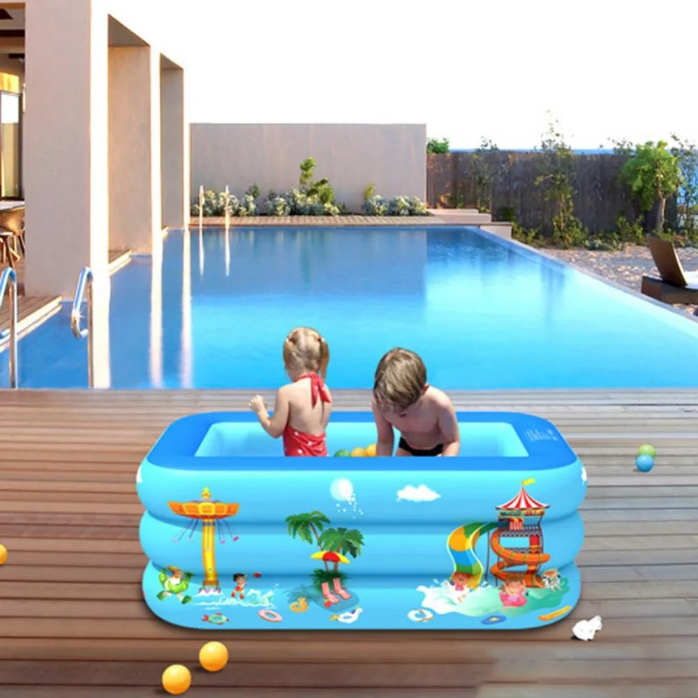 PISCINA INFLABLE PATIO JARDÍN VERANO PORTATIL NIÑOS LAU - 5