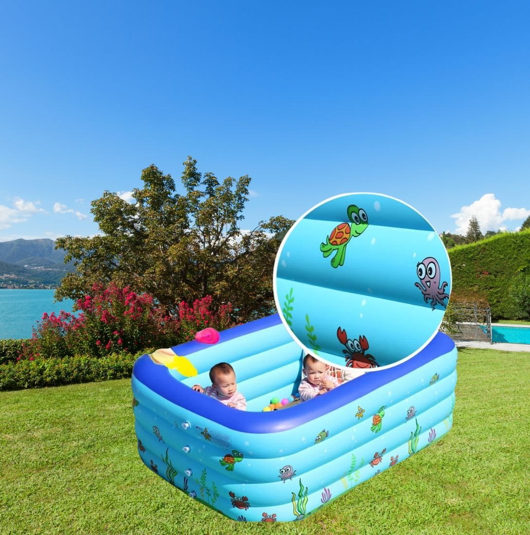PISCINA INFLABLE PATIO JARDÍN VERANO PORTATIL NIÑOS LAU - 9