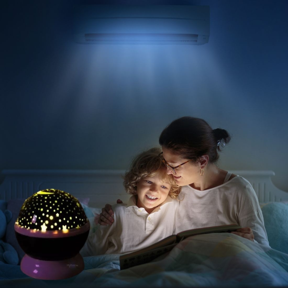PROYECTOR ROTATORIA CIELO ESTRELLAS NOCHE ALUMBRA BEBE LAU - 5