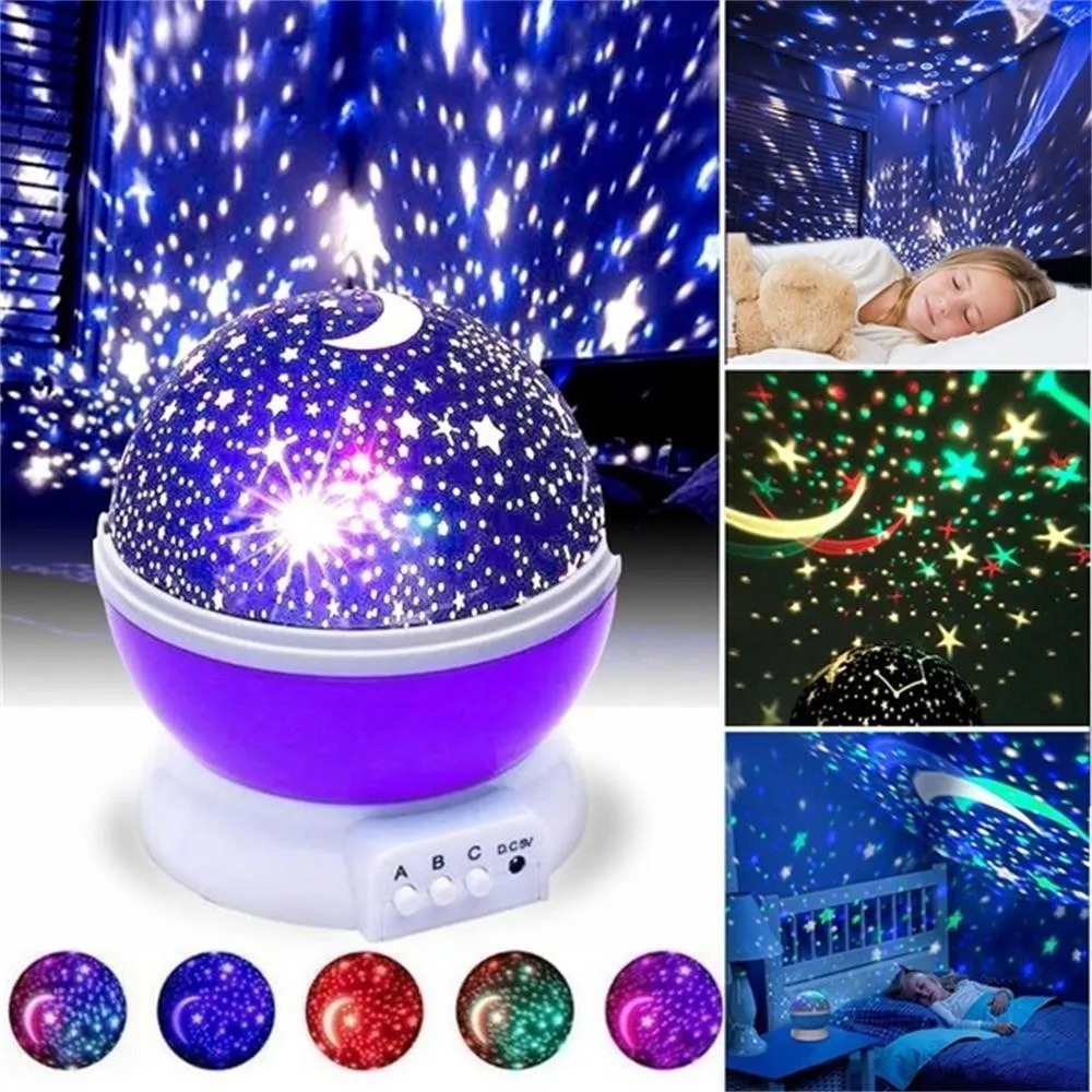 PROYECTOR ROTATORIA CIELO ESTRELLAS NOCHE ALUMBRA BEBE LAU - 7