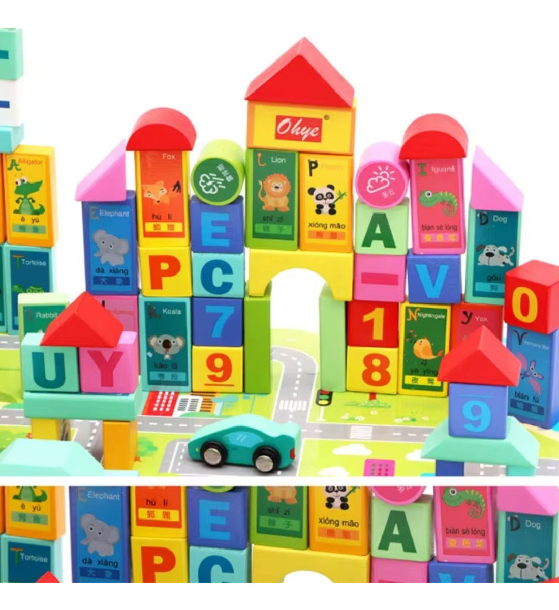SET DE BLOQUES MADERA PARA ARMAR CONSTRUCCION EDUCATIVO LAU - 6