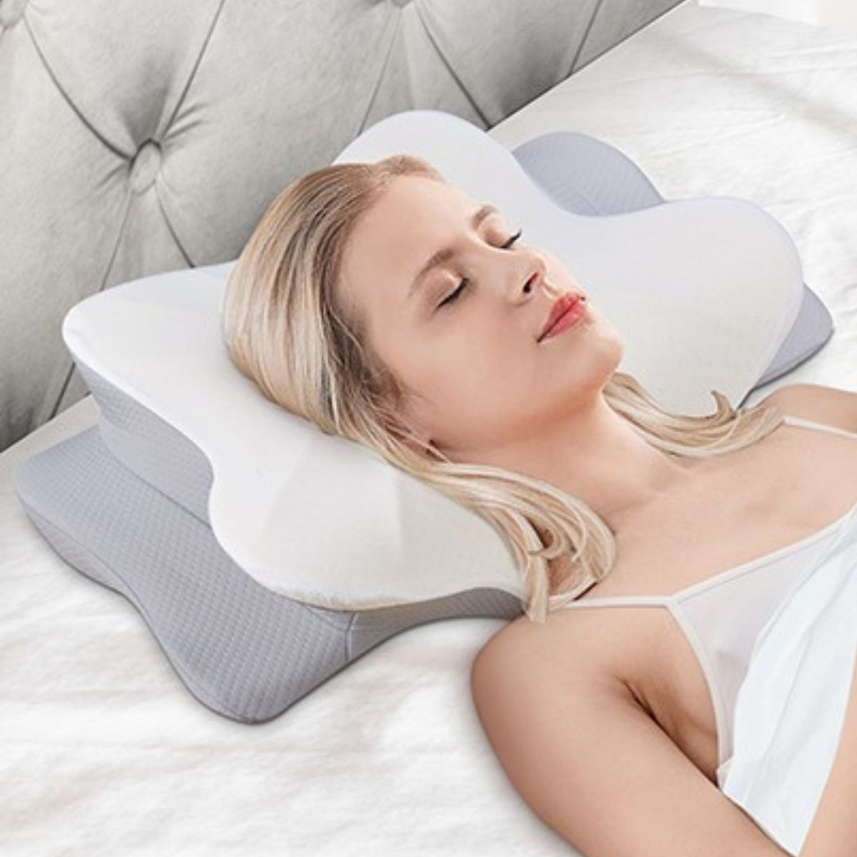 ALMOHADA ORTOPEDICA CERVICAL FORMA MARIPOSA ERGONOMICA LAU - 10
