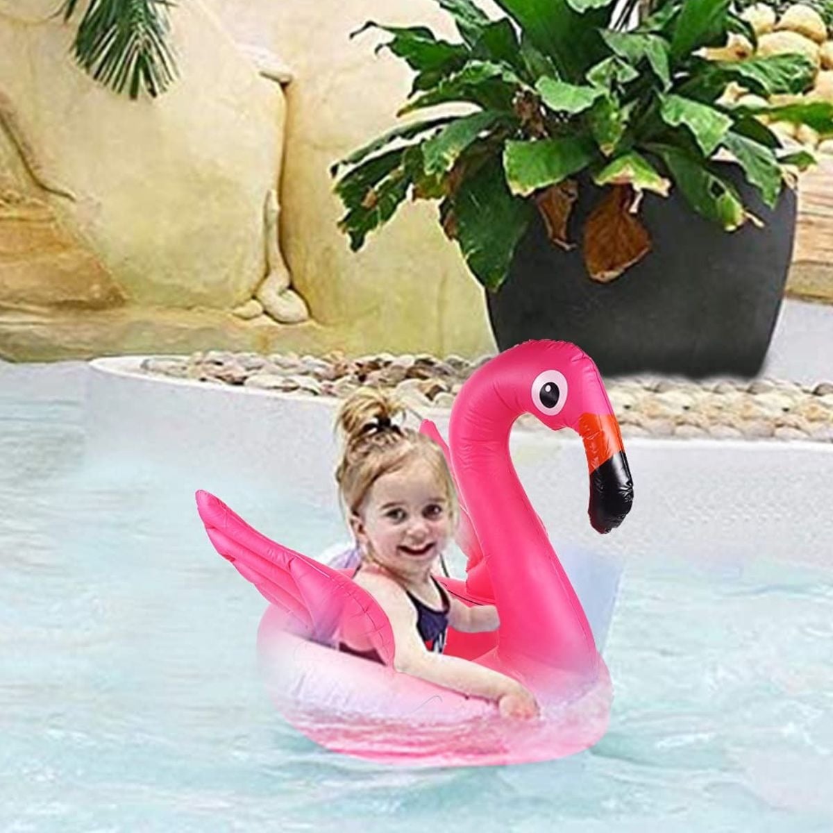 SET 3 FLOTADOR INFLABLE FLAMENCO PARA NIÑA PISCINA PLAYA LAU - 4
