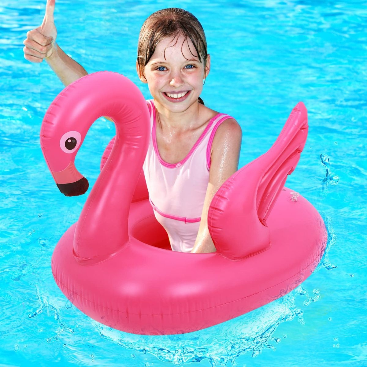 SET 3 FLOTADOR INFLABLE FLAMENCO PARA NIÑA PISCINA PLAYA LAU - 5
