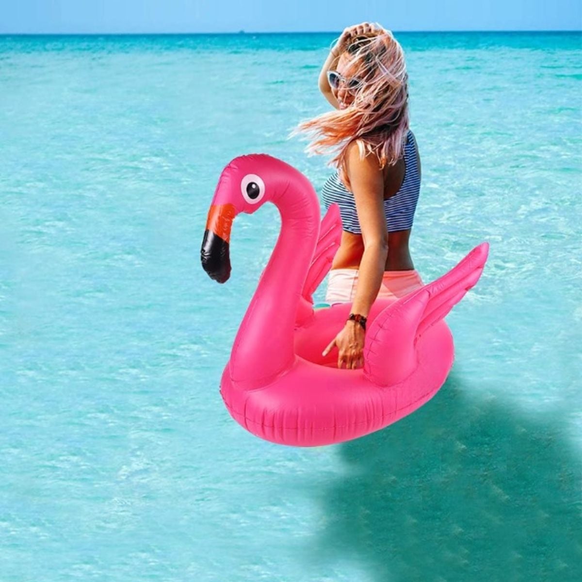 SET 3 FLOTADOR INFLABLE FLAMENCO PARA NIÑA PISCINA PLAYA LAU - 10