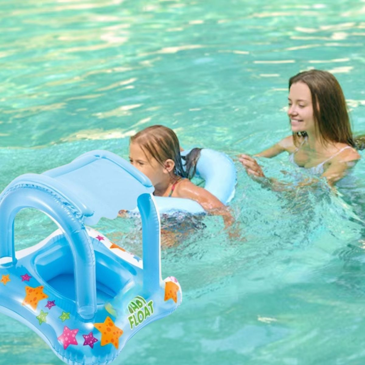 INFLABLE FLOTADOR PARA BEBE CON TECHO PISCINA PLAYA LAU - 3